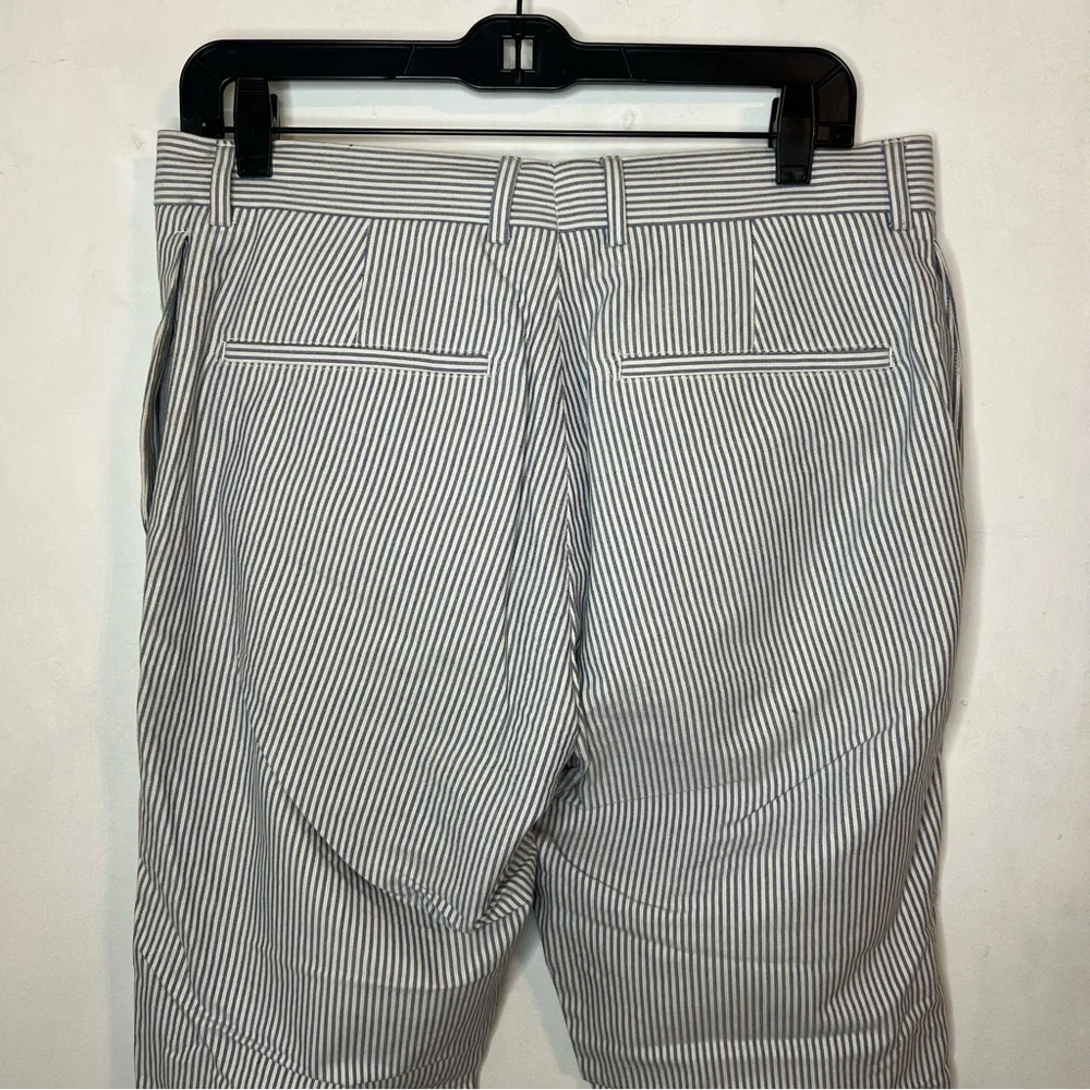 Mango Man Striped Light Blue and White Pants - Picture 4 of 8